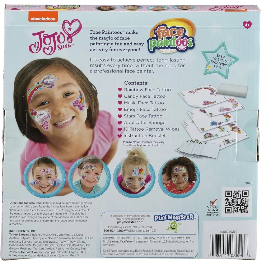 PlayMonster Face Paintoos — JoJo Siwa — Face Design for a Face Paint Alternative